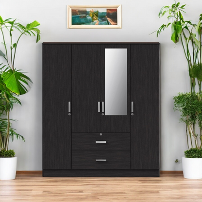 Classic 4 Door Wardrobe with Mirror