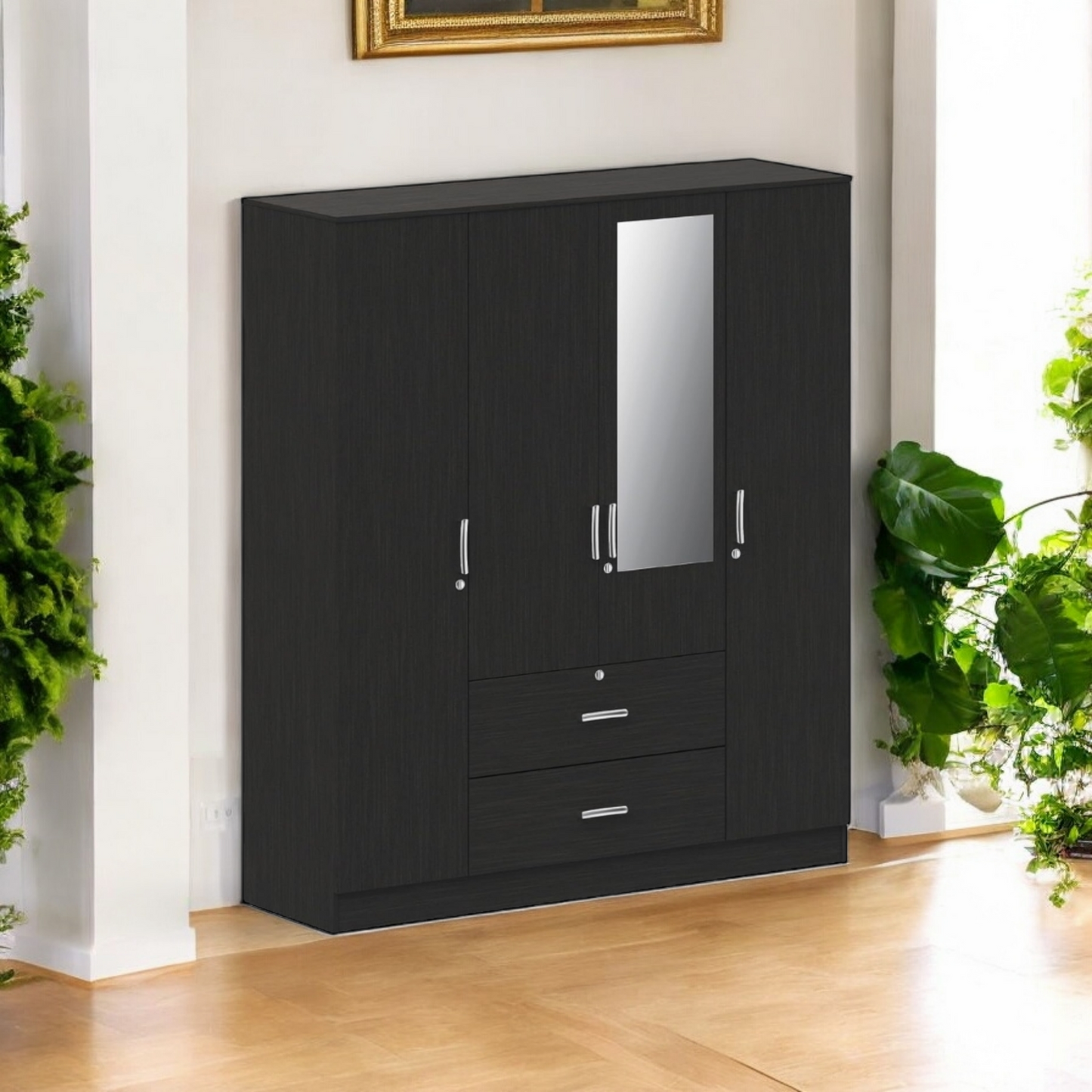 Classic 4 Door Wardrobe with Mirror
